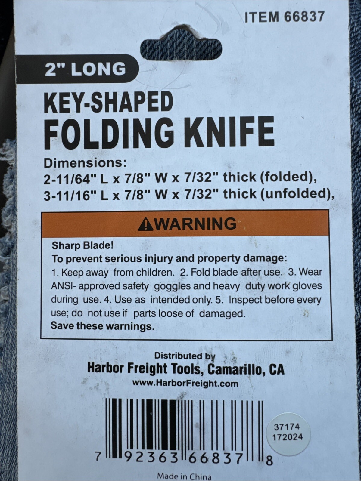 Key Shape Mini Pocket Foldable Keychain Knife