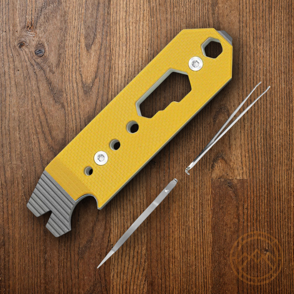 Kizer Cutlery Pac-Bar Rulers Toothpick Tweezers Prybar Bottle Opener Phillips