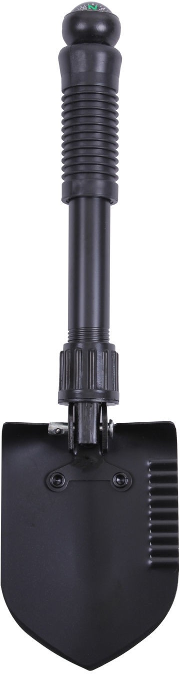 Black 5-In-1 Multi Purpose Camping Tool Emergency – Shovel Saw Axe Pick Compass