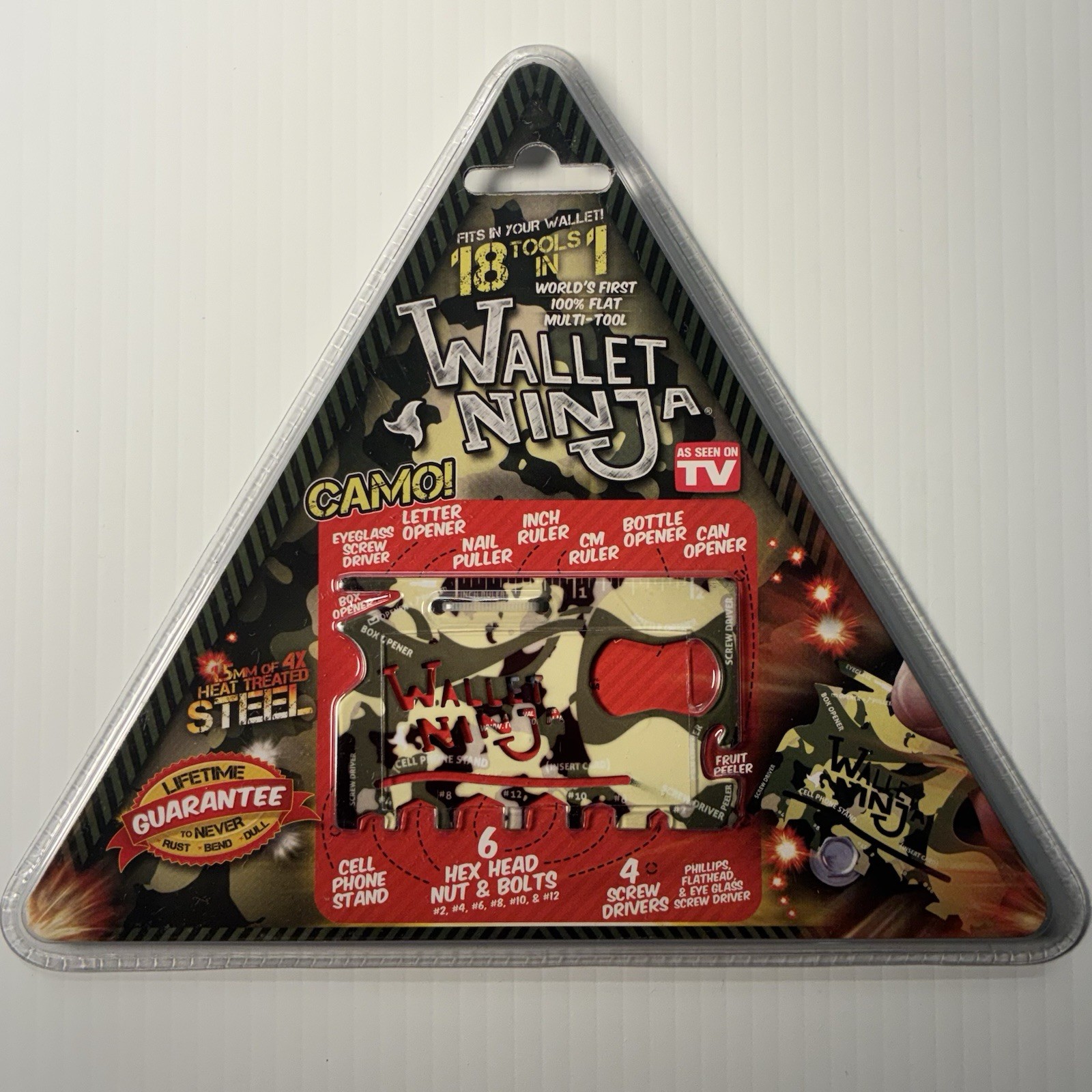As Seen On TV- Wallet Ninja Camo Steel 18 Tools In One New In Package