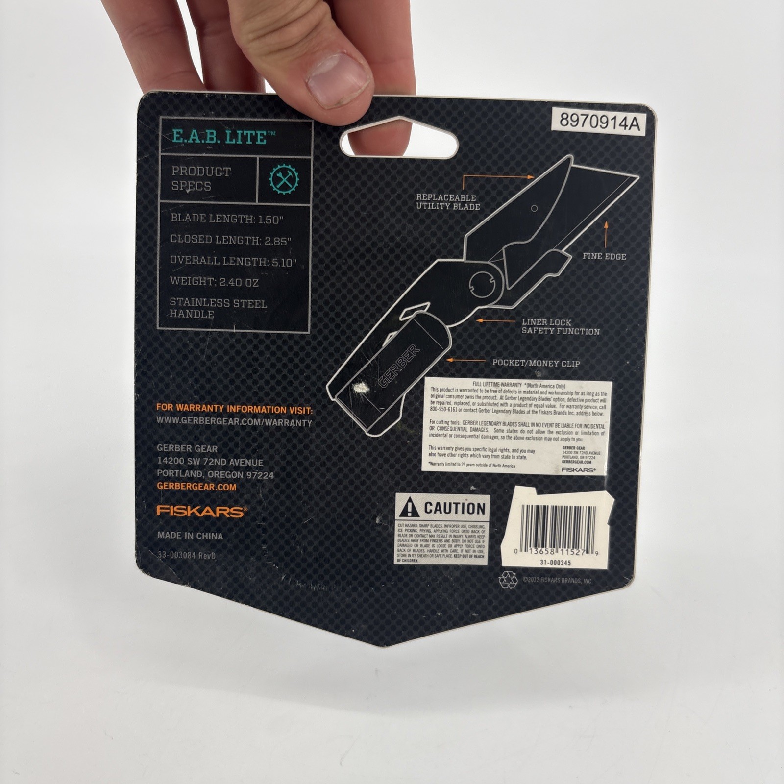 Gerber Gear EAB Utility Knife, Clips to Pocket or Keychain with Replaceable Razo