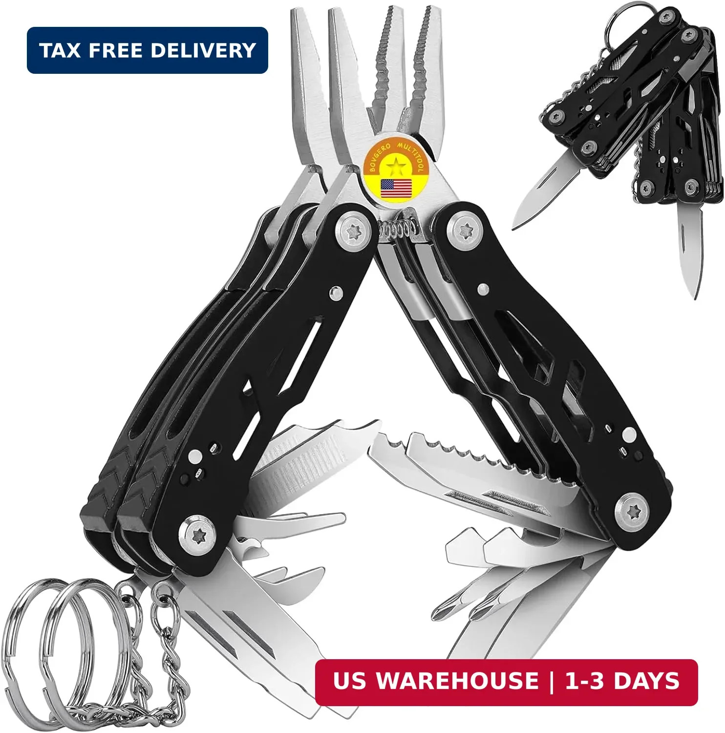 2PCS Bovgero Mini Multitool Pliers 15 in 1, Handmade Multi Tool Plier, Premium