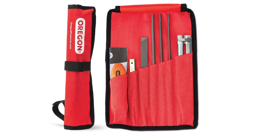 Chainsaw Field Sharpening Kit Round Files Filing Guide Pouch Flat File Universal