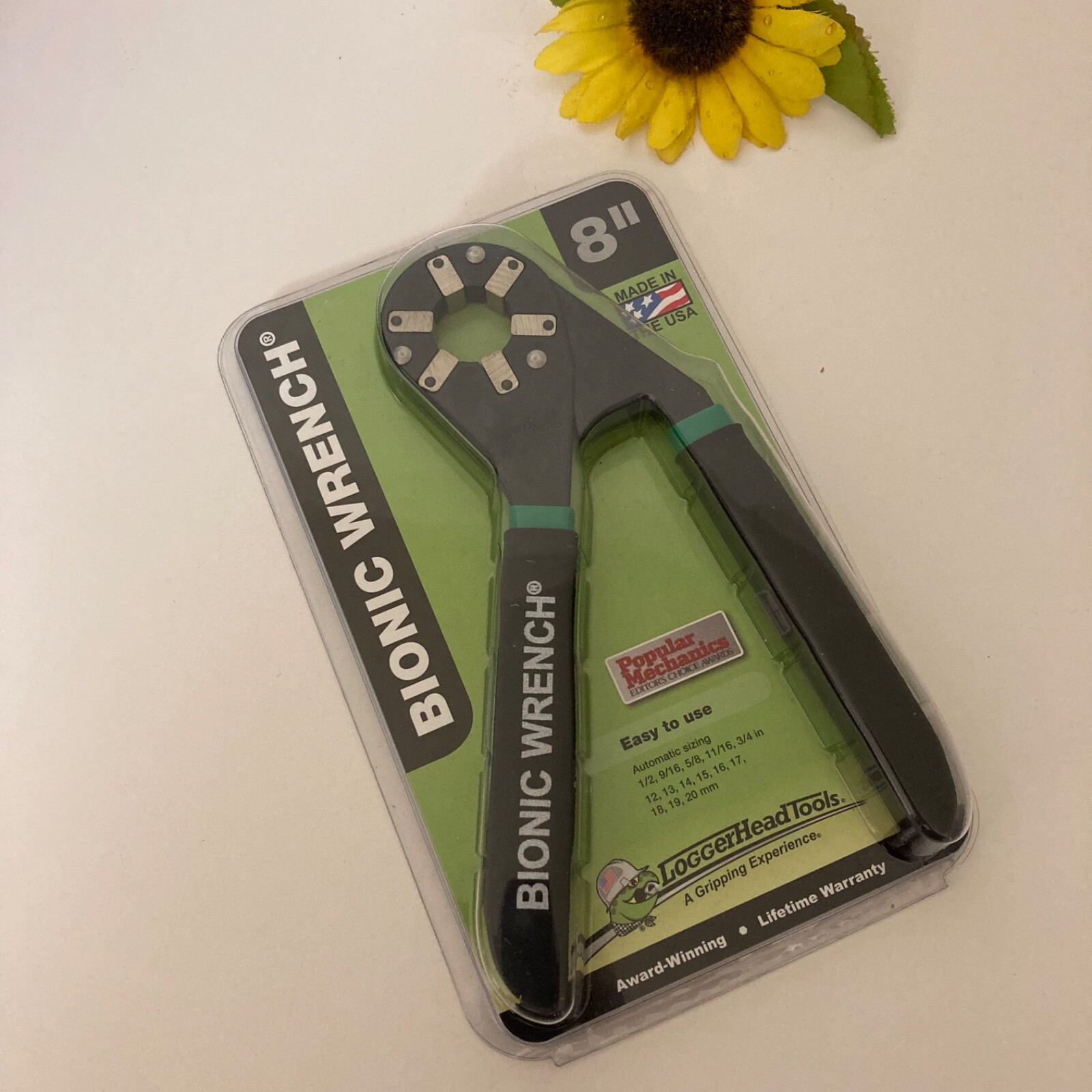 8” Bionic Grip Adjustable Wrench by LoggerHead Tools 14 Wrenches in 1 Toolbox