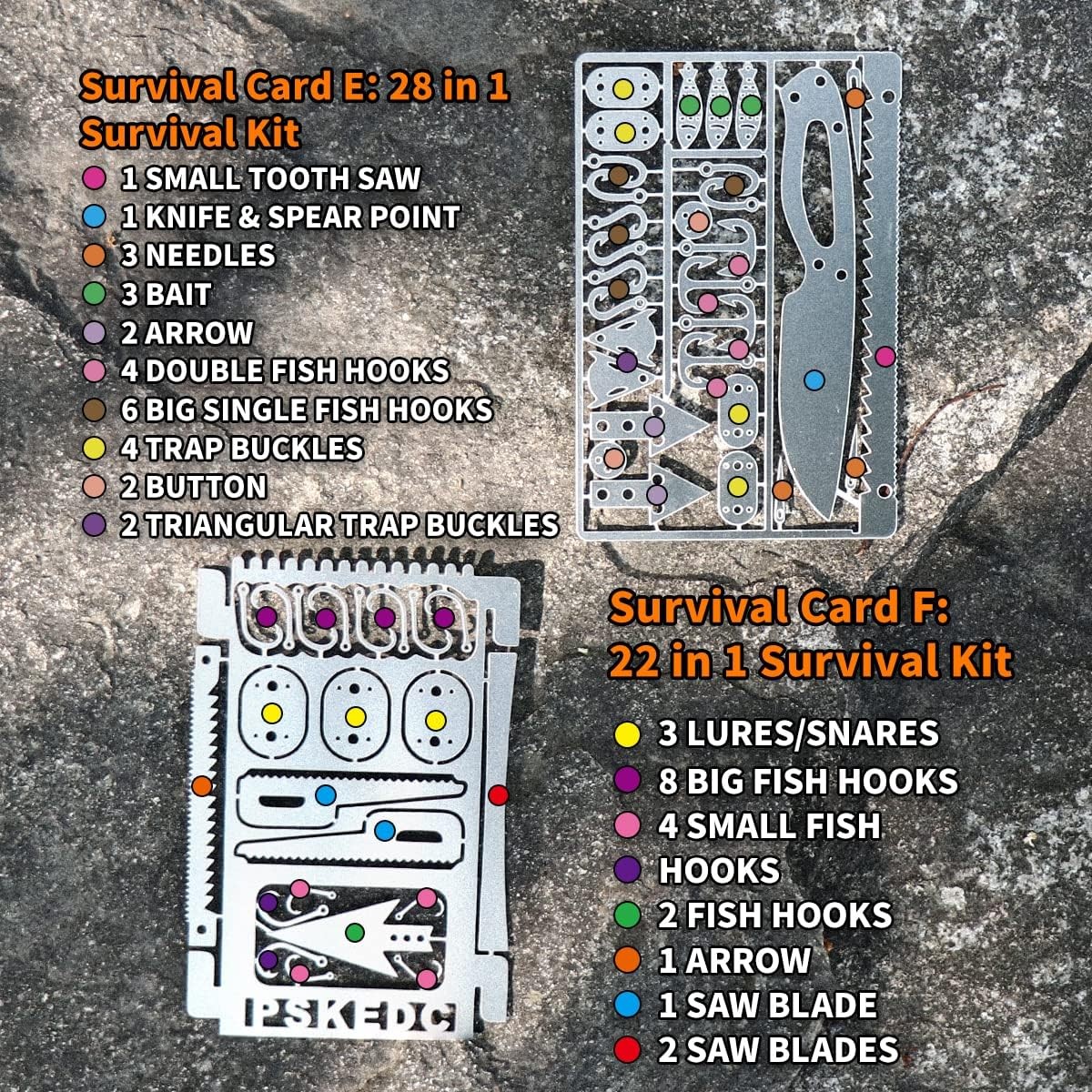 12 Pcs Survival Multitool Card Emergency Camping Tool EDC Kit in Your Wallet …