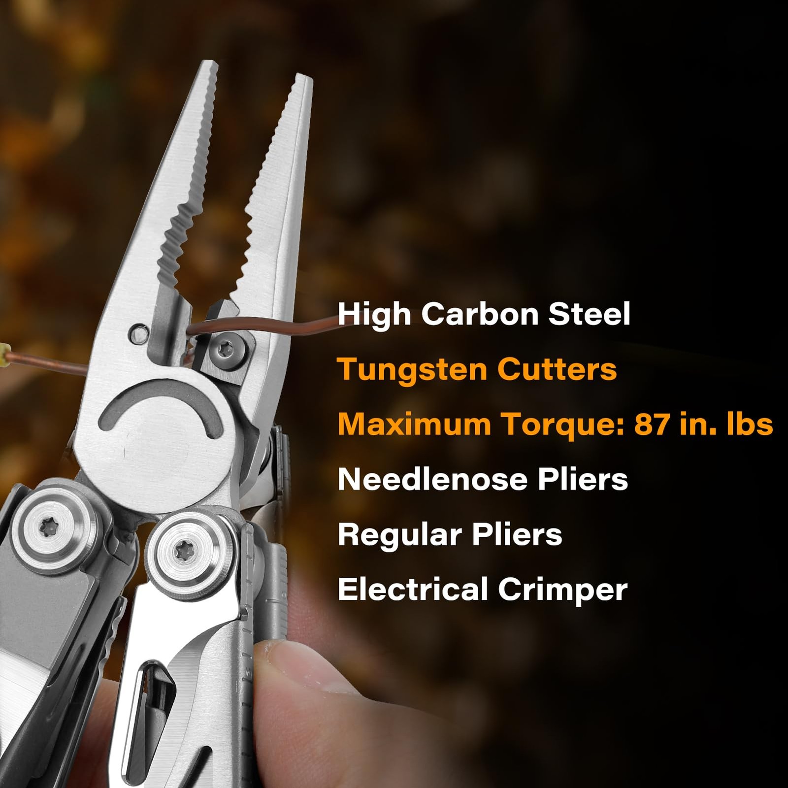 -21-in-1 Multitool with Pliers & Tungsten Carbide Cutters–Spring-Assisted Sci…