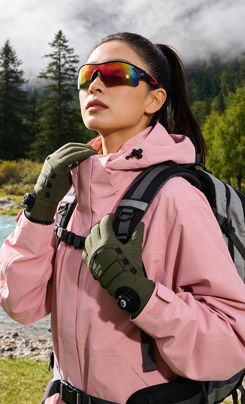 Button style windproof and cold proof outdoor hiking and cycling warm gloves
