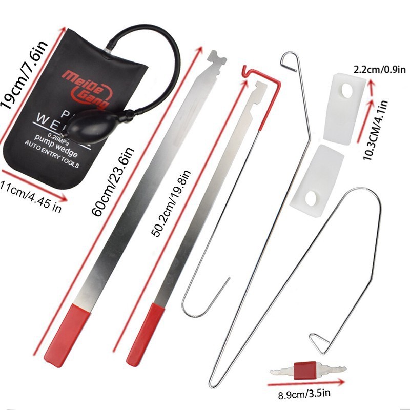 9Pcs Car Door Unlock Tool Kit Lock Out Opening Set Professional Repair