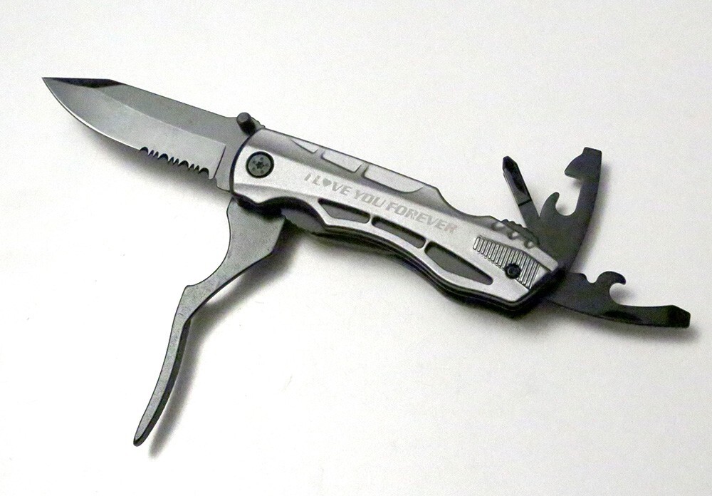 Tikwork multi tool – Knife Gift Set “I love you forever” New Has Sheath and Box