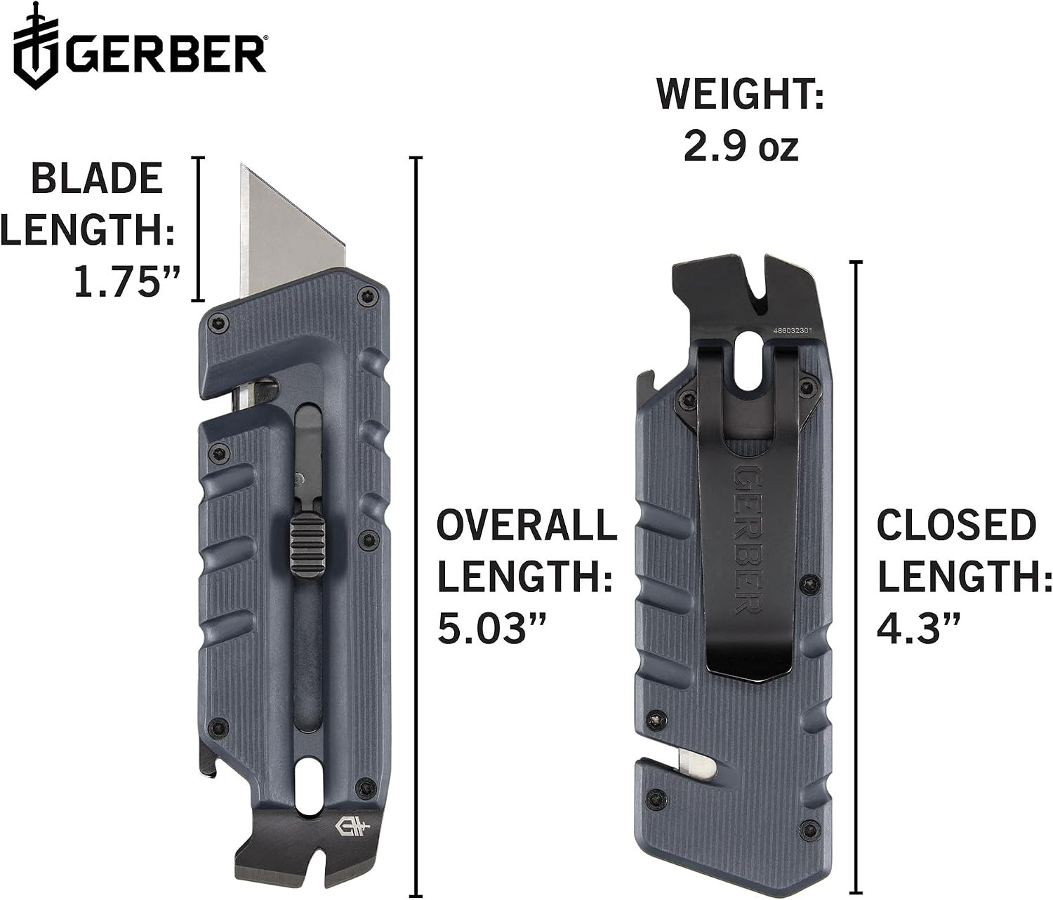 Gear Prybrid Utility Knife with Pocket Clip Box Cutter Retractable Blade Heavy