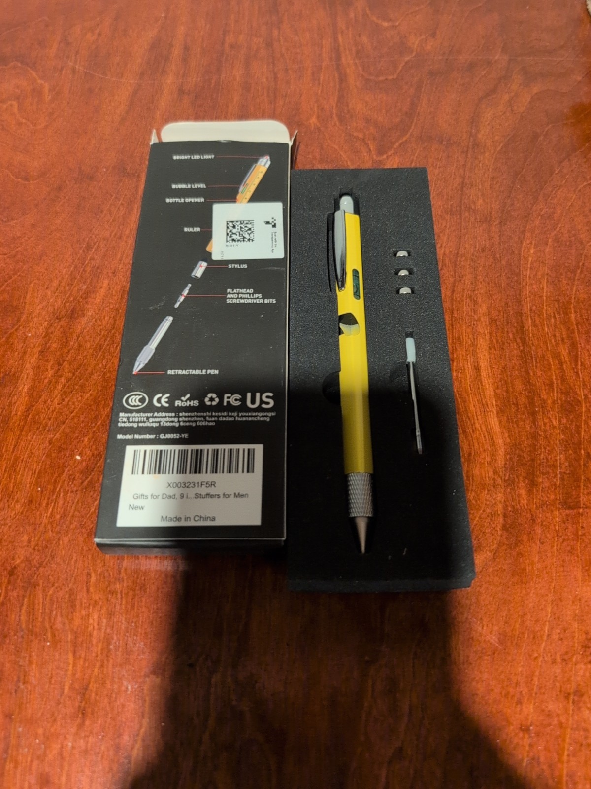 BIIB Multi Tool 9 In 1 W/Batteries Pen Stylus Screwdriver Light Level Ruler