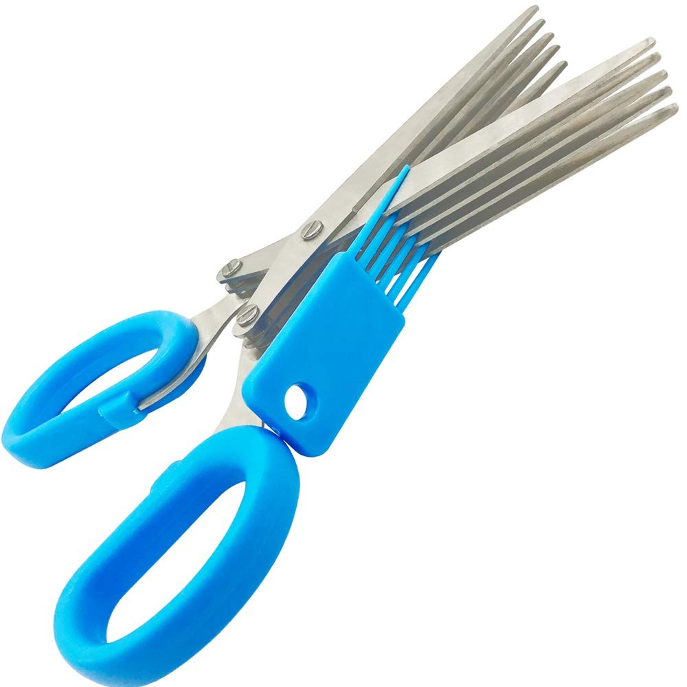 5-Layer Herb Scissors Stainless Steel Shredded Cut Kitchen Scissors Spices