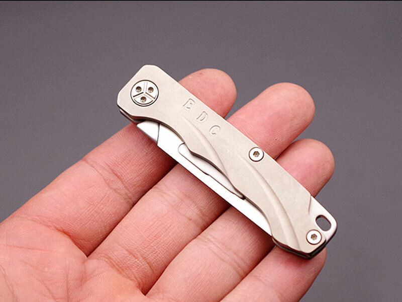 2 Pcs Titanium Utility Folding Knife Scalpel Blade Paper Cutter Pocket Keychain