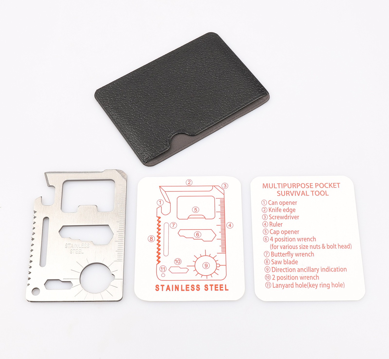 Credit Card 11-in-1 Survival Pocket Tool, Thickened Stainless Beer Opener ste…