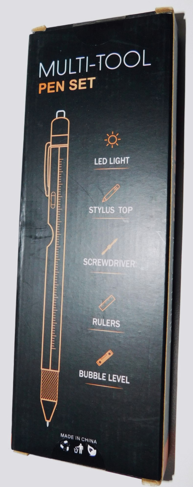 NEW Multi Tool Pen 9 in 1 LED Light Screwdriver Stylus Ruler Bottle Opener