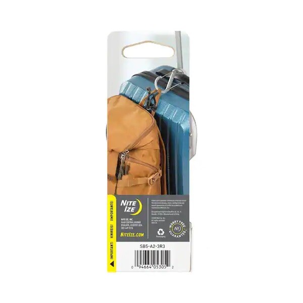 S-Biner Stainless Steel Dual Carabiner #5 in Stainless/Black 100 lbs (3-Pack)