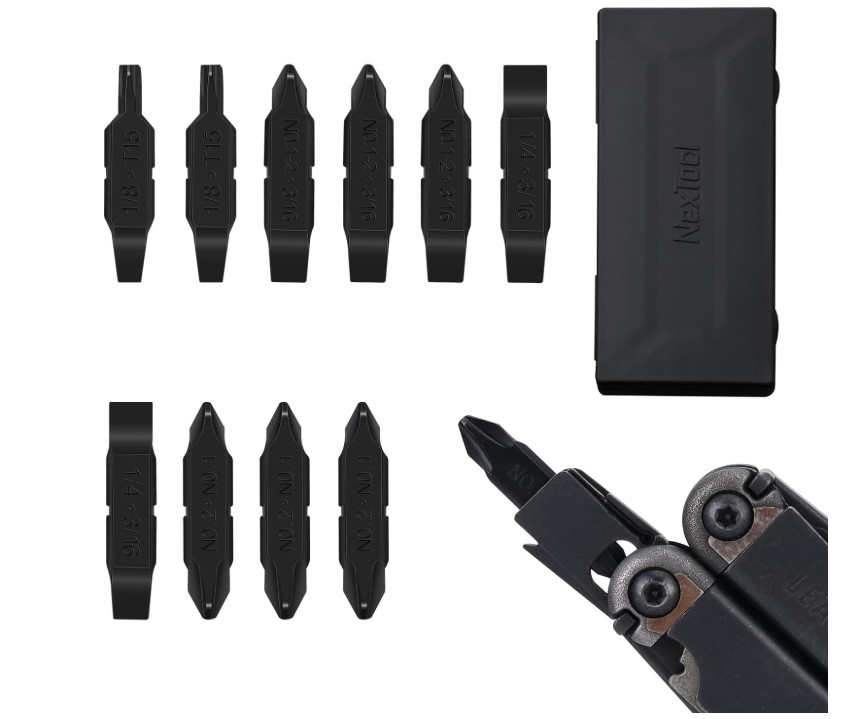 NexTool 10 Pack Replacement Double-Ended Screwdriver Bit for Leatherman
