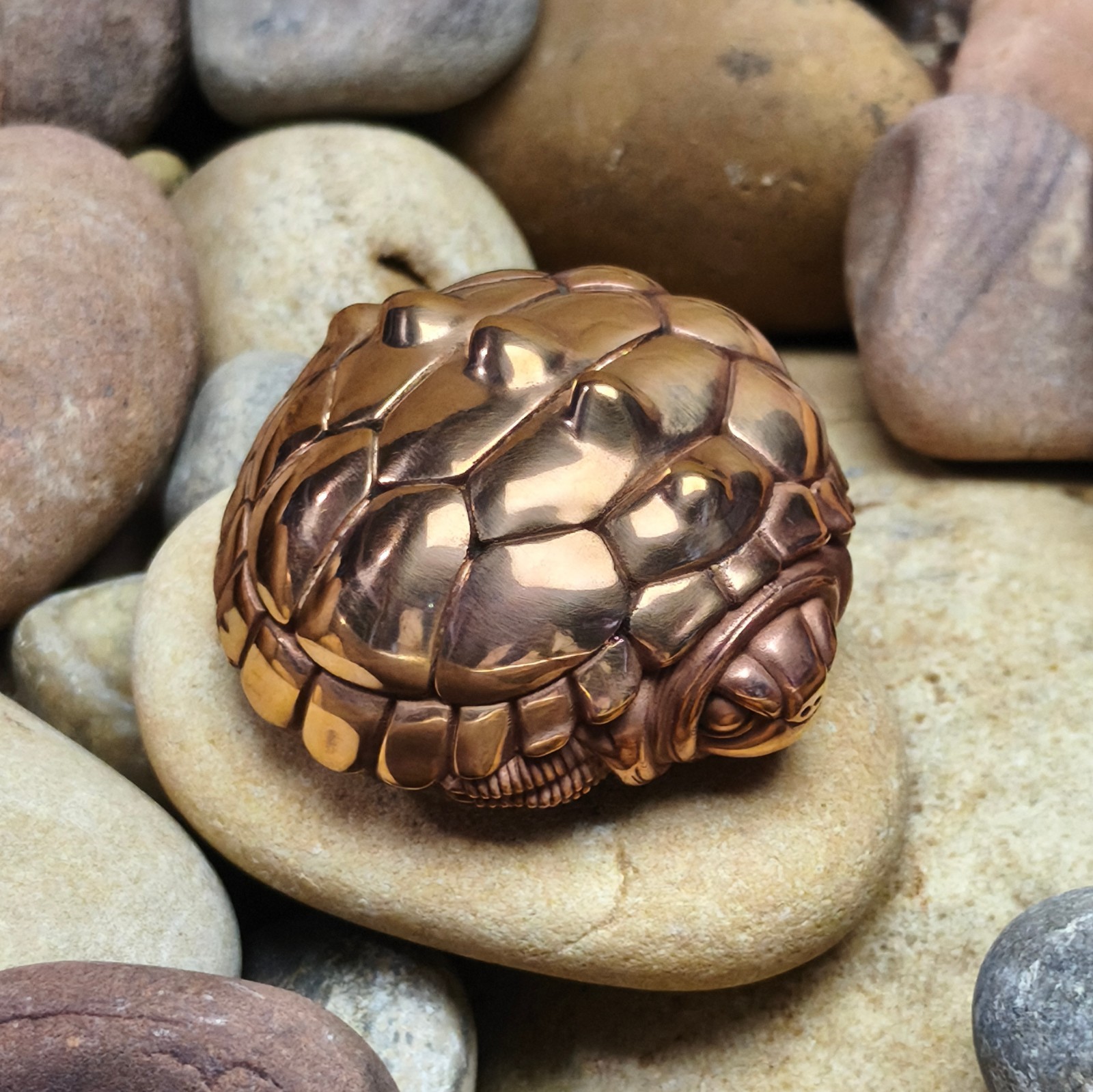 Purple copper map turtle Tortoise Graptemys handcraft animal reptile statue