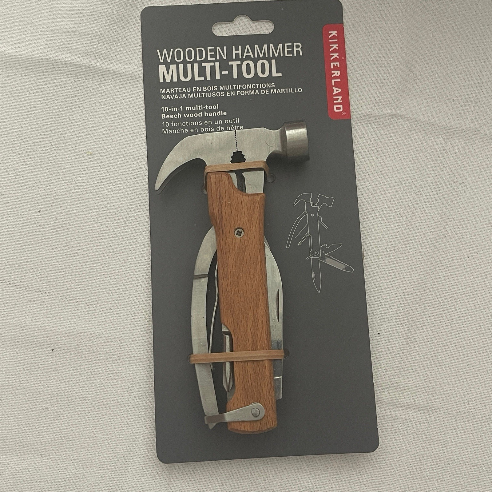 Kikkerland 10-in-1 Wood Hammer Multi-Tool New In Package