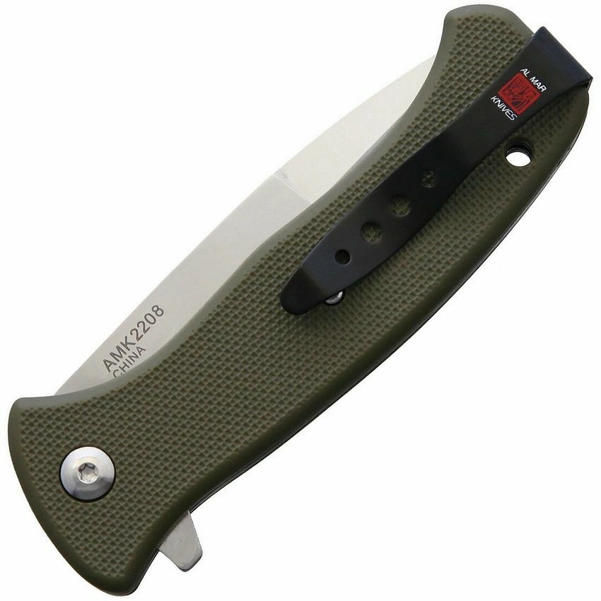 Al Mar Mini SERE 2020 Folding Knife 3″ 8Cr13MoV Steel Blade Green FRN Handle