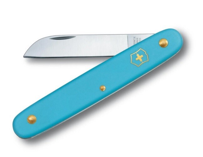Victorinox Florist Knife BLUE Swiss Made Gardening Pocket Knife Straight Blade