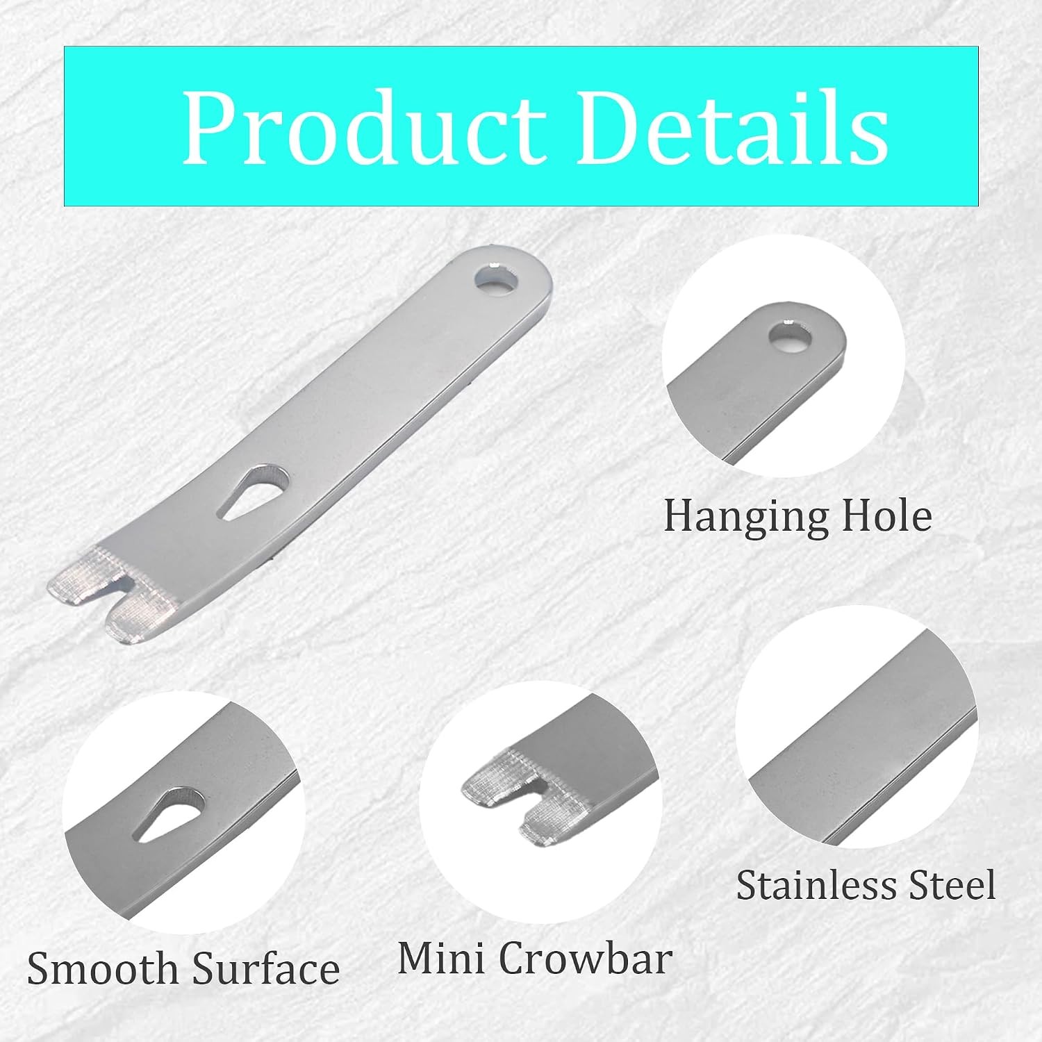 6x Mini Pry Bar Set Stainless Steel EDC Pocket Multi Tool Keychain Crowbar Scrap