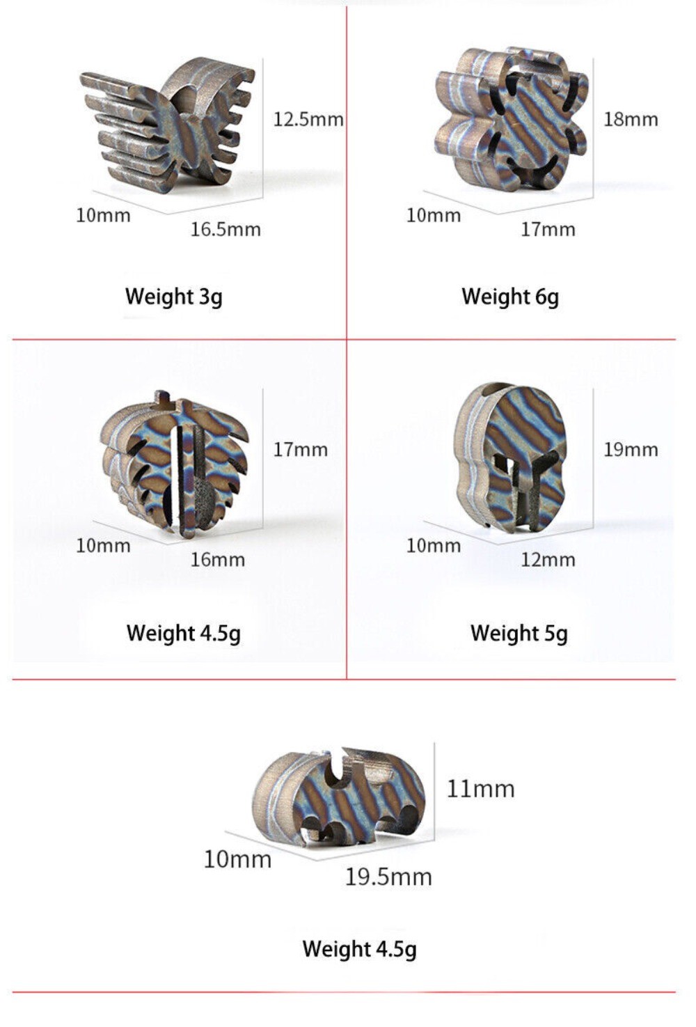 Titanium Alloy Folding Knife Handle Lanyard Bead EDC Tool Umbrella Rope Pendant