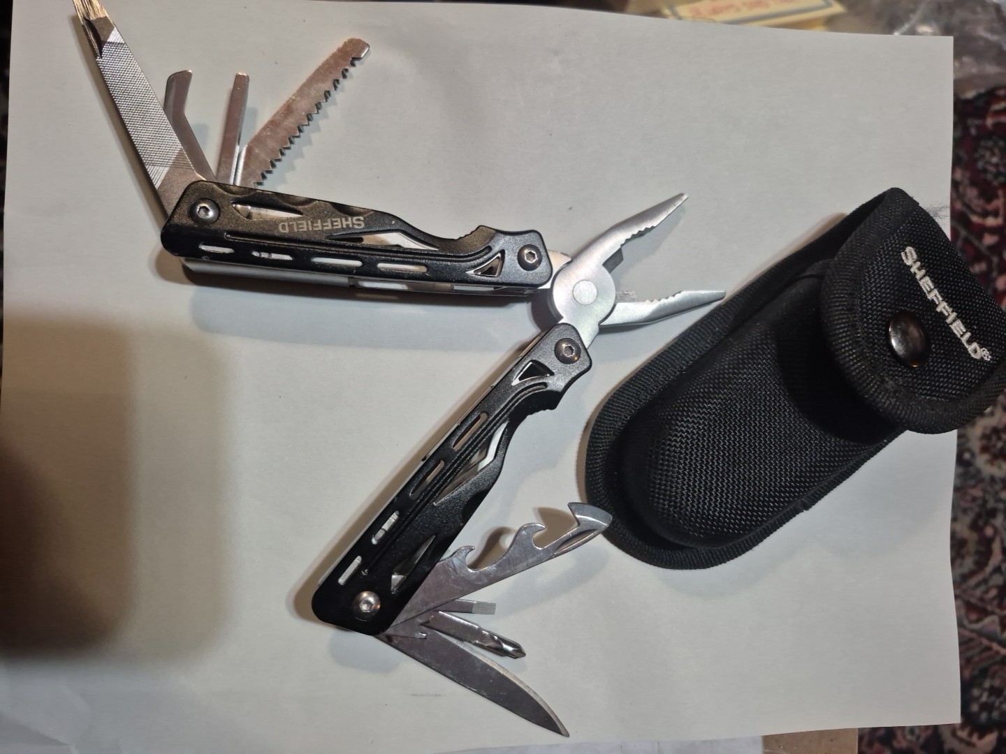 Sheffield 9 in 1 Multi Tool Pliers Knife Screwdriver and Utility Knife With Case