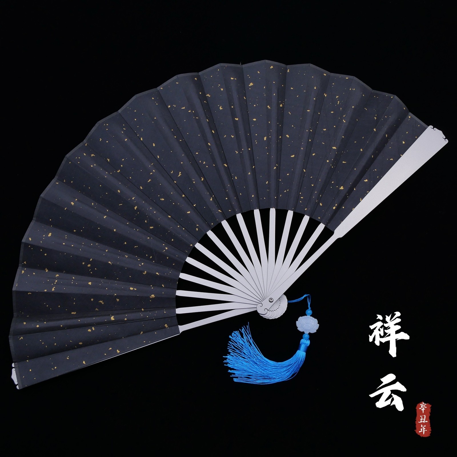 NEW 6” Titanium Alloy Folding Fan Martial Arts Portable Carving Kung Fu Tai Ji