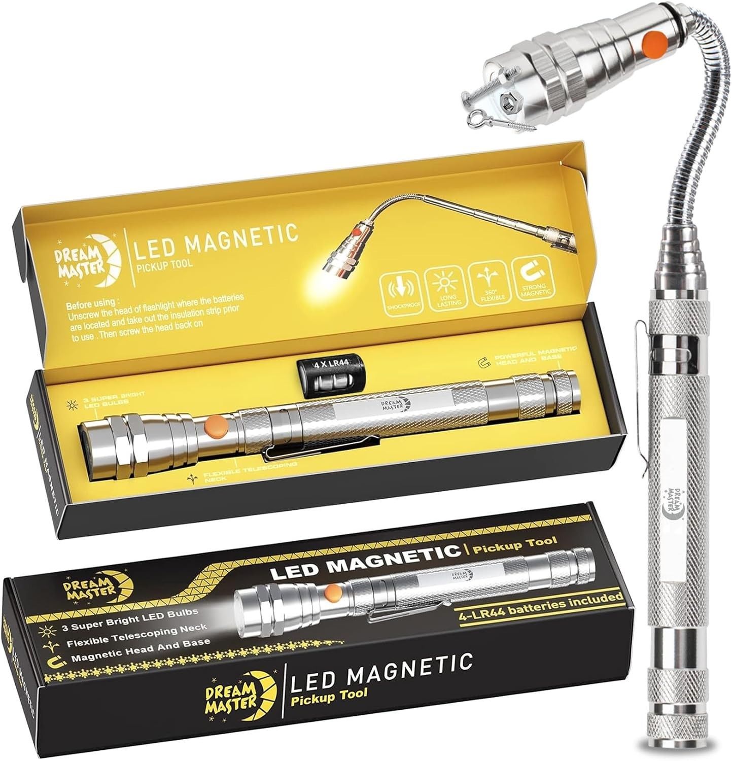 Dad Gifts, Magnetic Pickup Tool, Telescoping Magnet Flashlight, Fathers Day G…