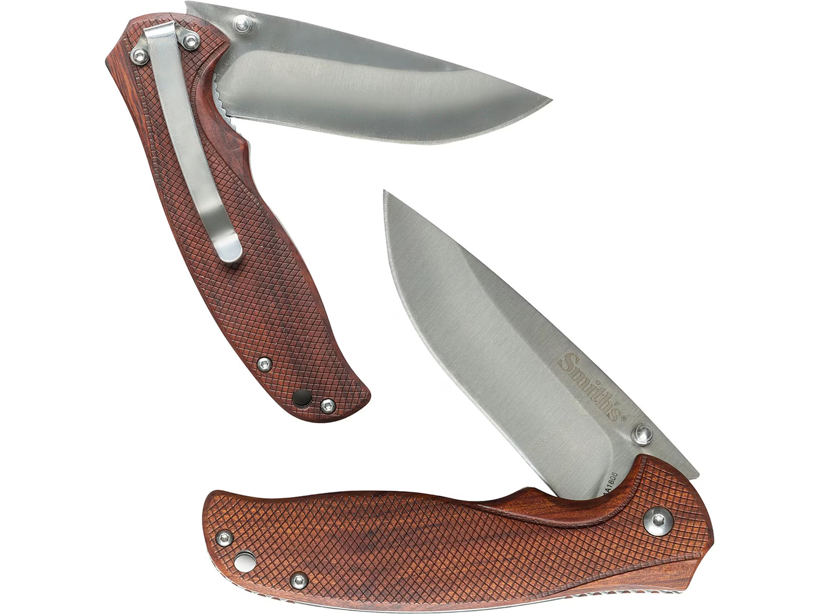 Smith’s Adaha Pocket Knife 3.43″ Drop Point 420 Satin Blade Wood Handle Natural