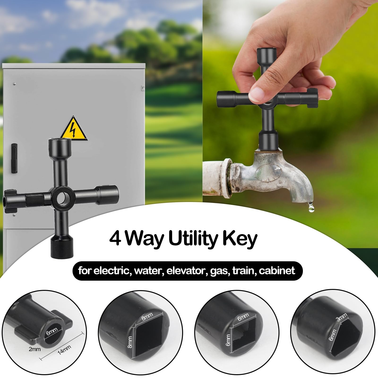 Water Meter Key 28 Inch,Water Shut off Tool,Enforced Steel Water Key Tool 4 W…
