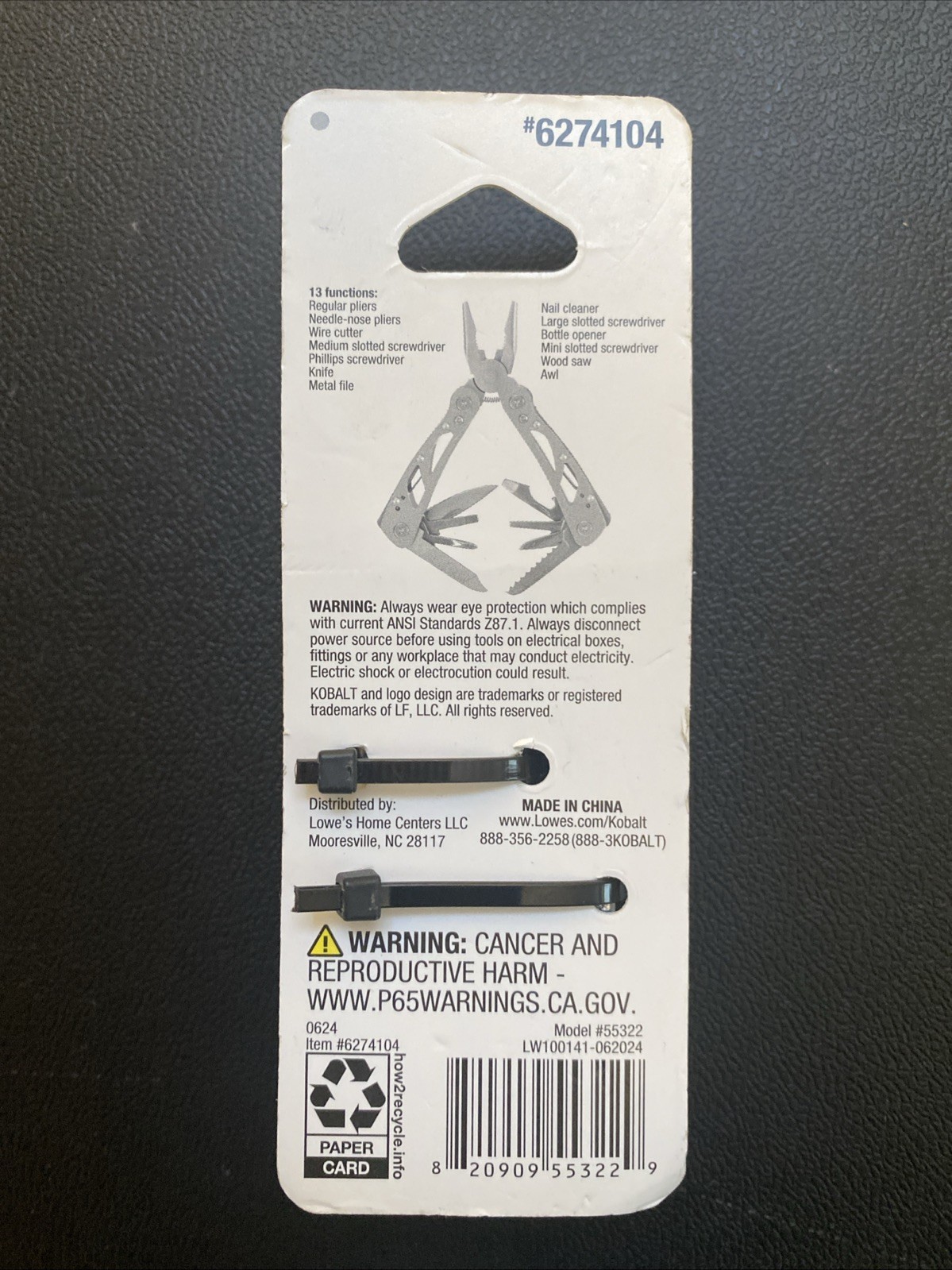 Kobalt 13-in-1 Mini Multi Tool Compact Folding Pliers NEW