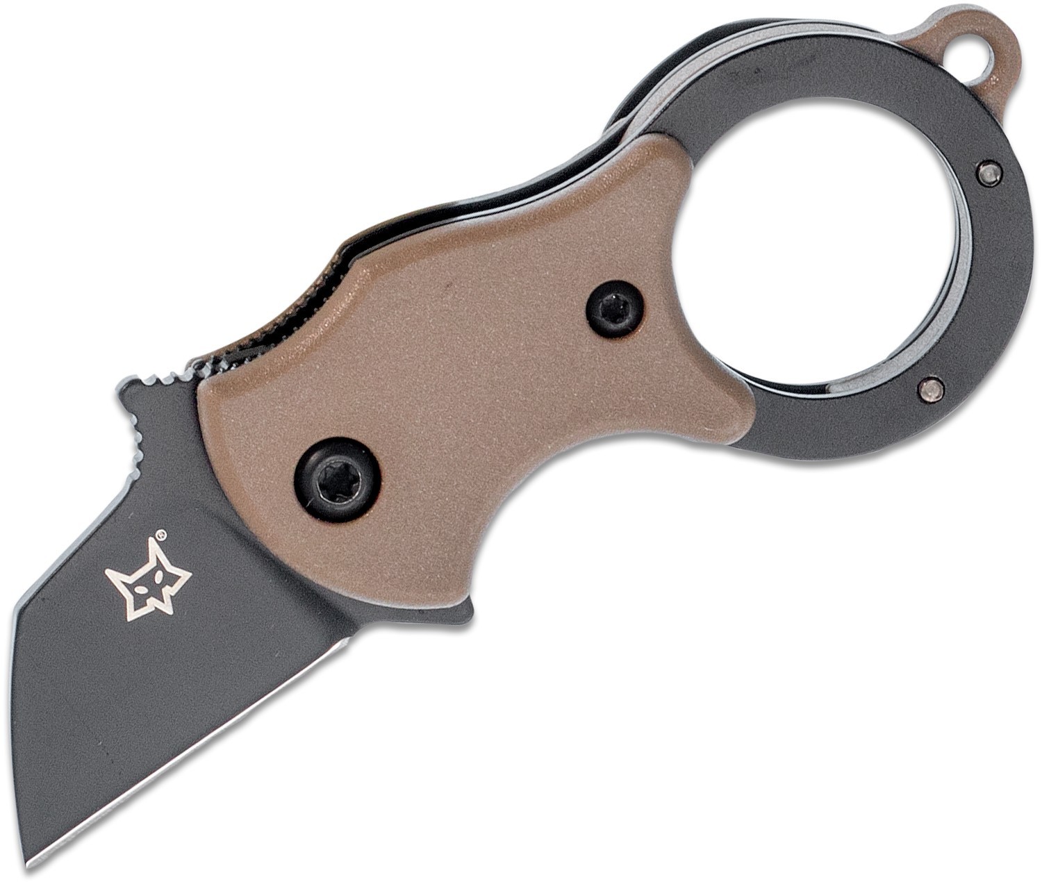 FOX KNIVES Mini-TA FX-536 CBB Folding Knife 1″ Black Blade, Coyote Brown