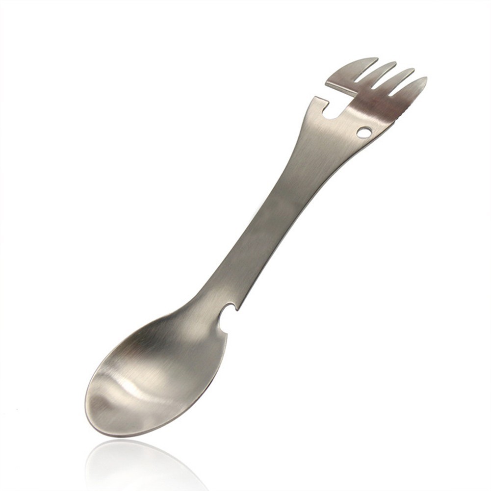 Multifunctional Camping Fork Spoon 5 in 1 Tool Rust resistant Stainless Steel