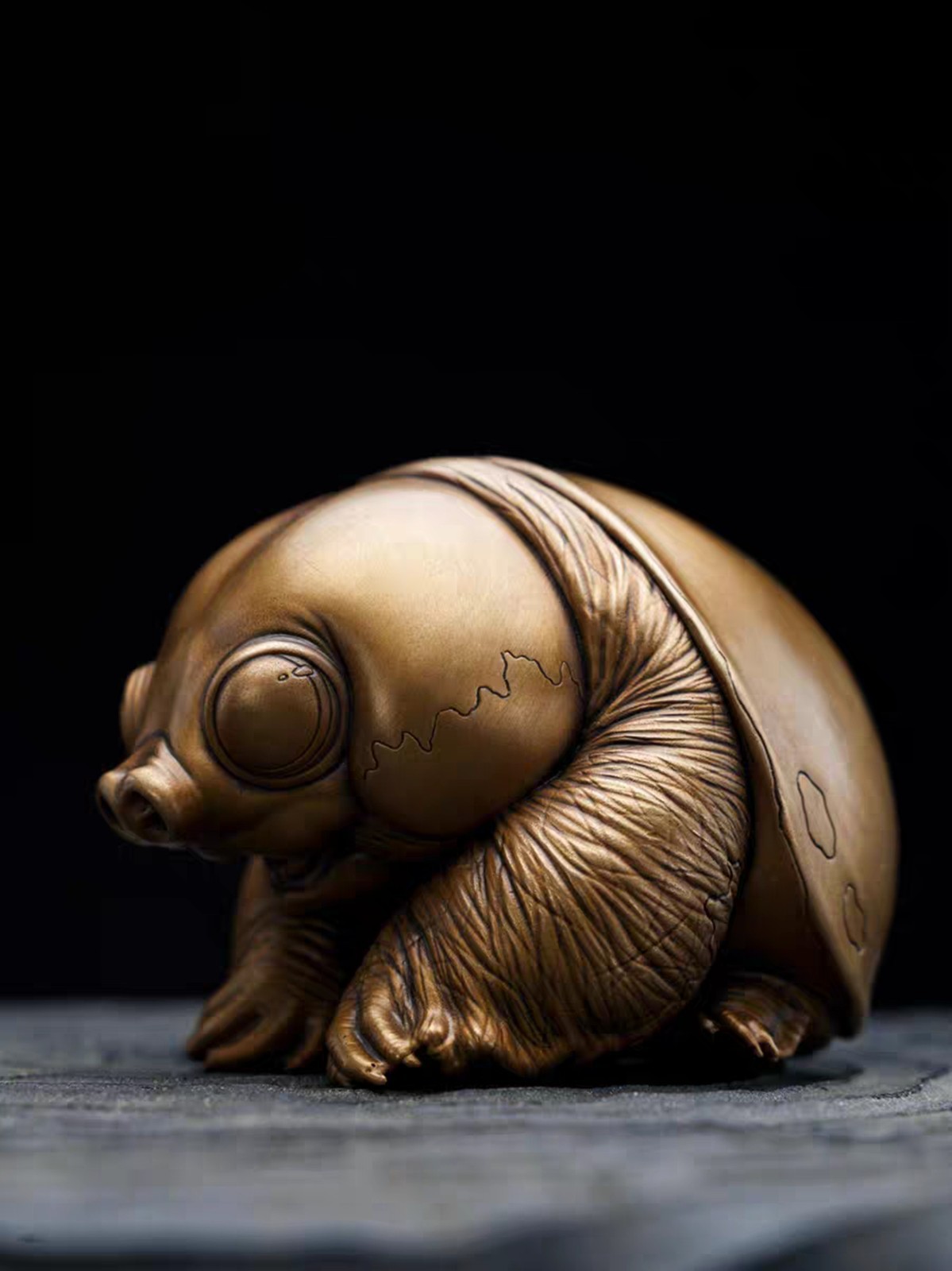Purple copper Pig-nosed turtle Tortoise handcraft animal reptile statue ‌Fly Ri