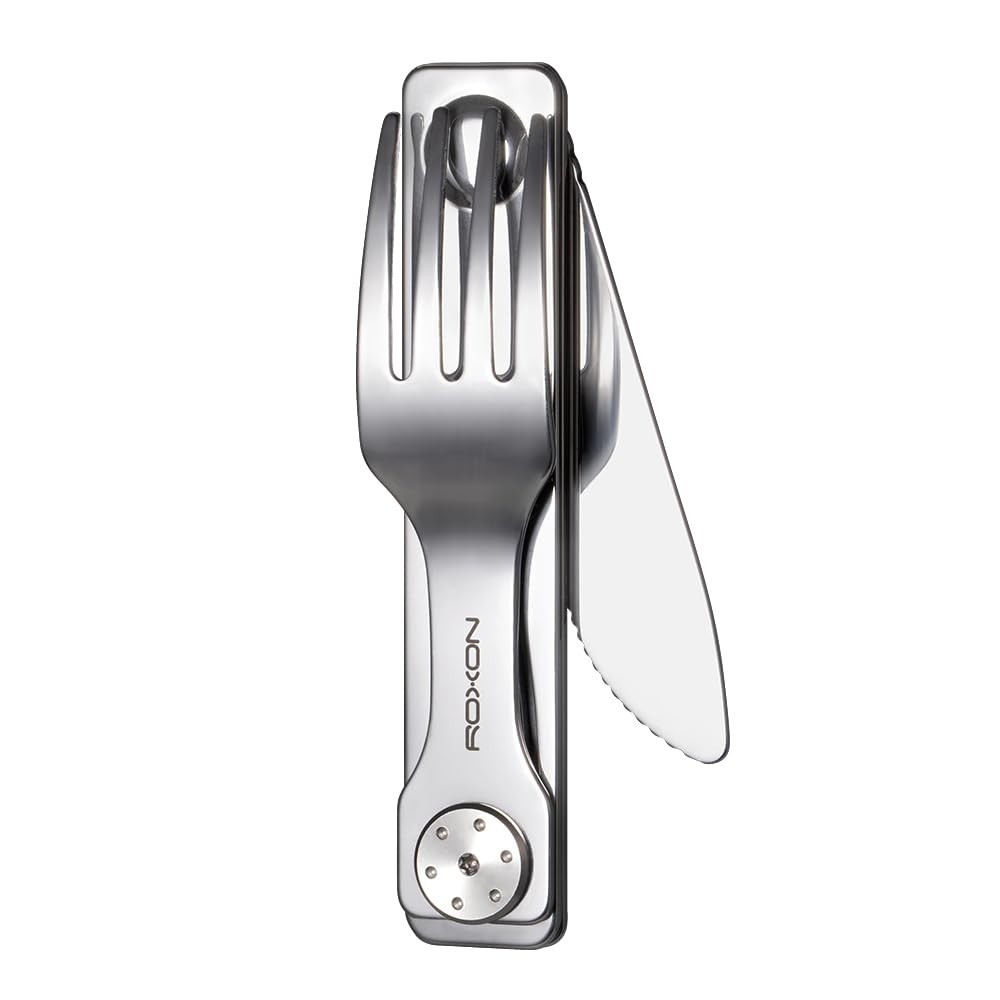 Folding Camping Utensil Set – 2-in-1 Detachable Cutlery Tool with Fork & Knife f