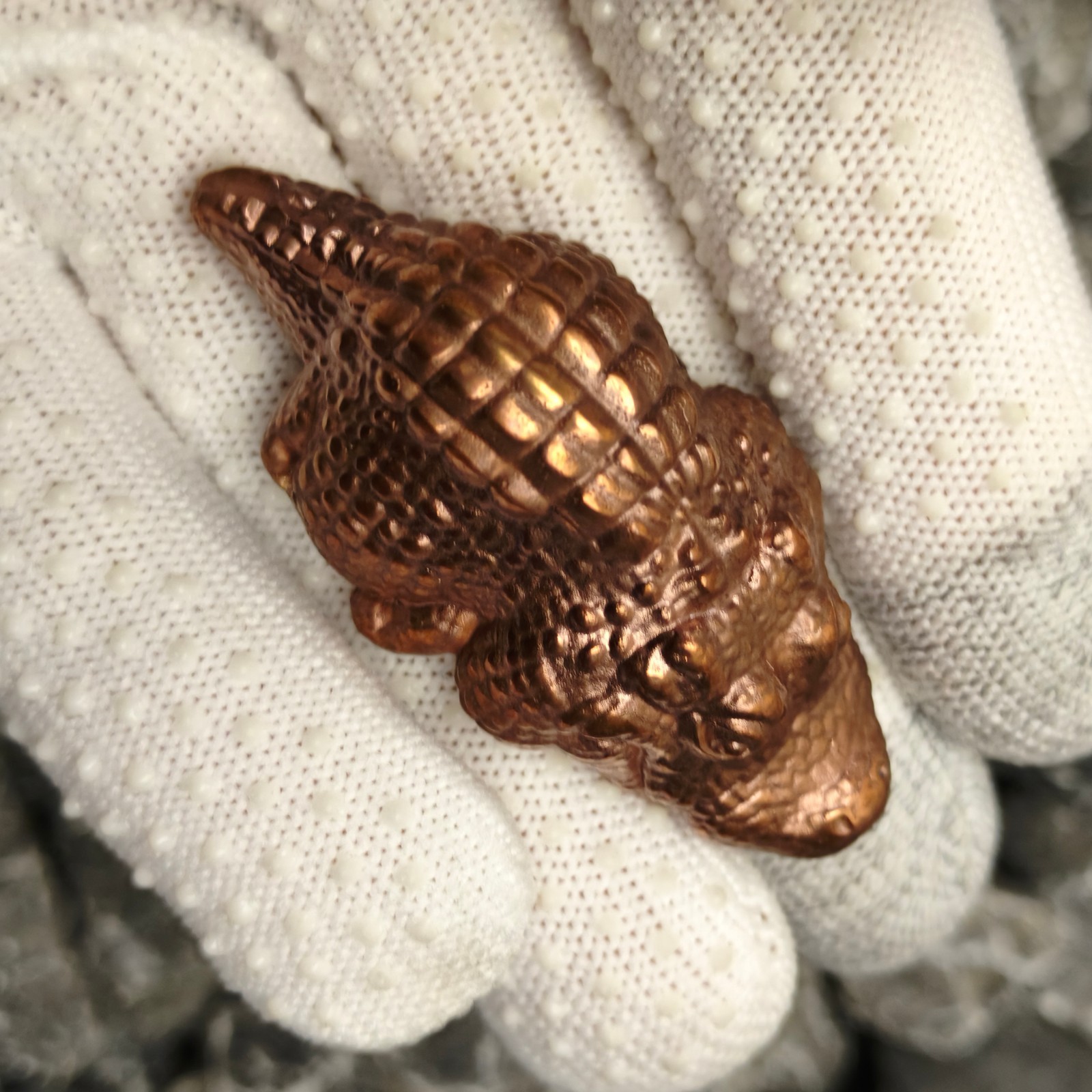 Purple copper Alligator Crocodile Gator ornament Solid handcraft statue reptile