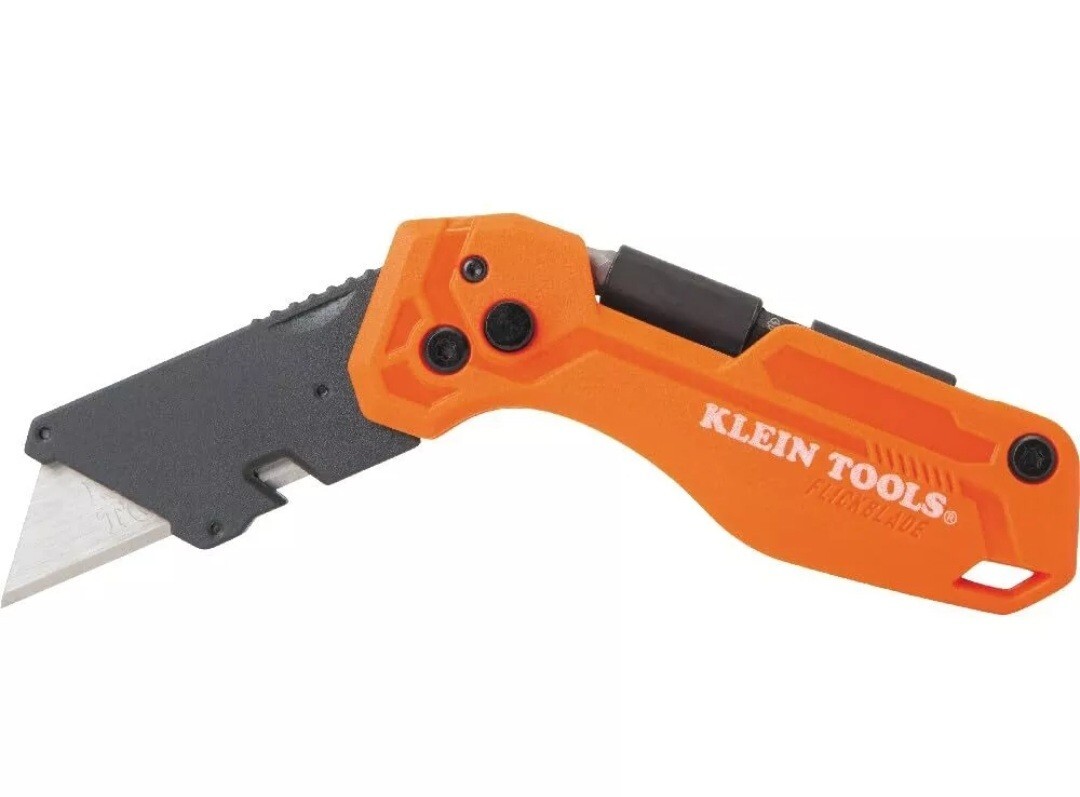 Klein Tools Folding Utility Knife with Driver Lock Blade Pocket Tool Orange