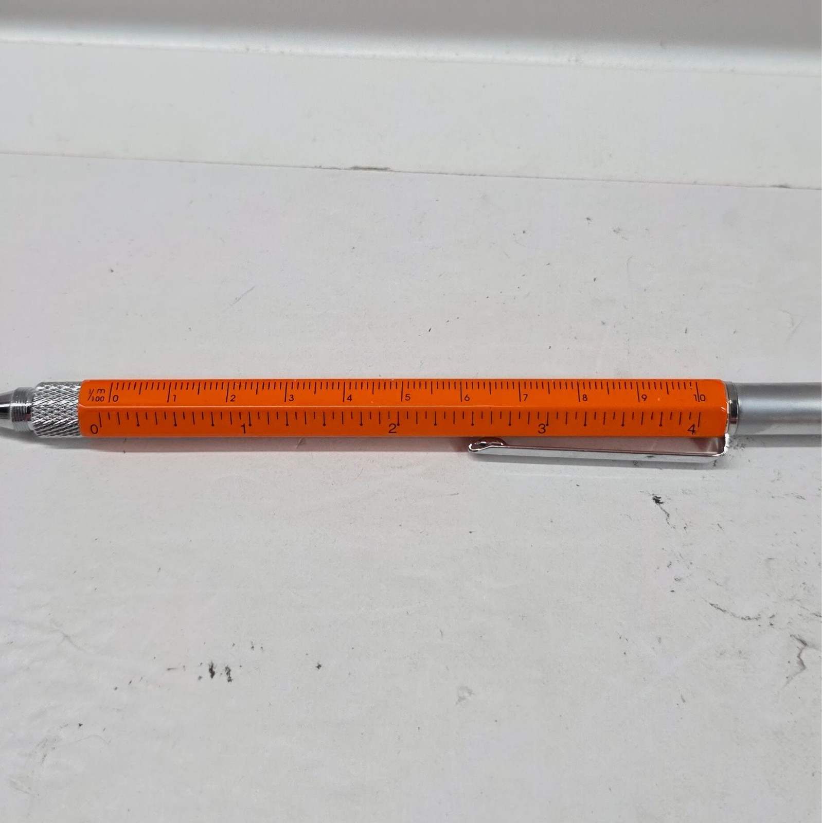 VIBELITE 11 in 1 Multitool ORANGE Pen Set with LED, Stylus, Level, Screwdriver