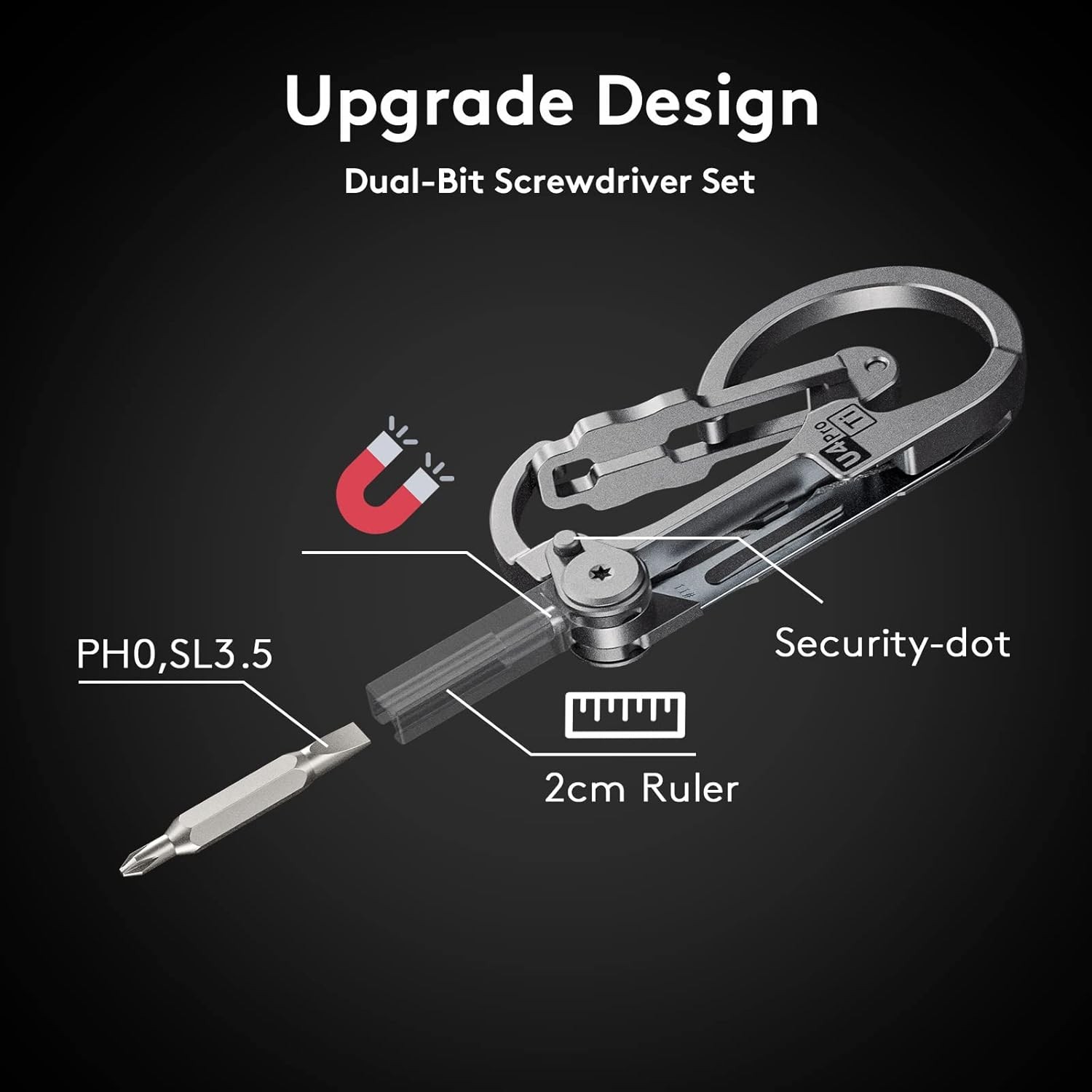 RovyVon U4 Pro+ Titanium Carabiner Multi-Tool Knife & Screwdriver