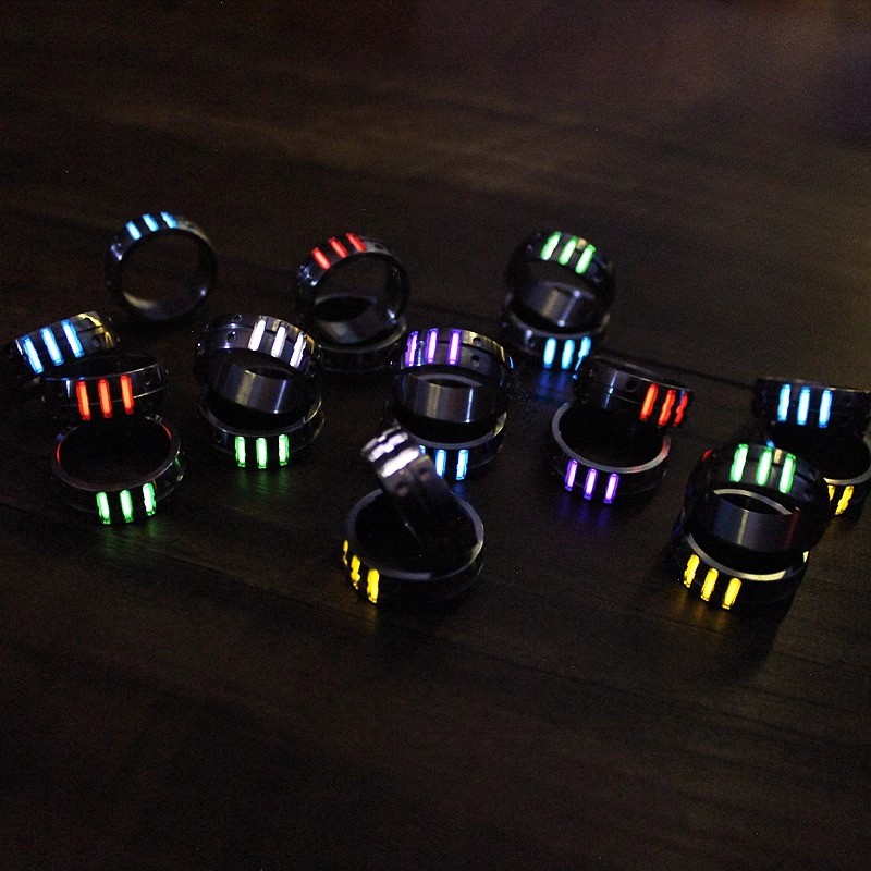 Titanium Alloy Luminous Ring Night Light Multi Color 18mm Gift Collection
