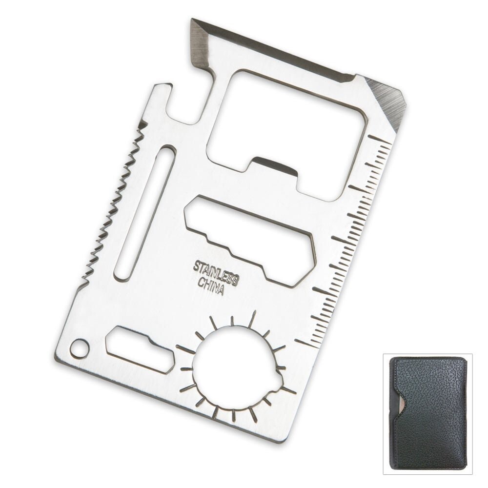 11-IN-1 Multi Function Survival Pocket Card Tool Outdoor Camping Emergency Gear