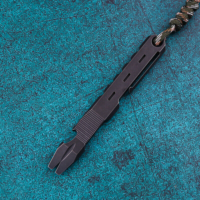 TC4 Titanium Alloy Pocket Pry Bar Pendant Crowbar Opener Multi Keychain EDC Tool