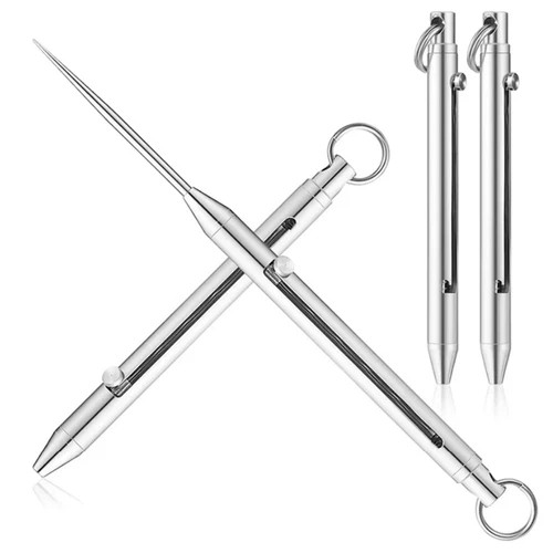 1pc Portable Titanium Toothpick with Keychain Holder Reusable Outdoor Tool – NEW