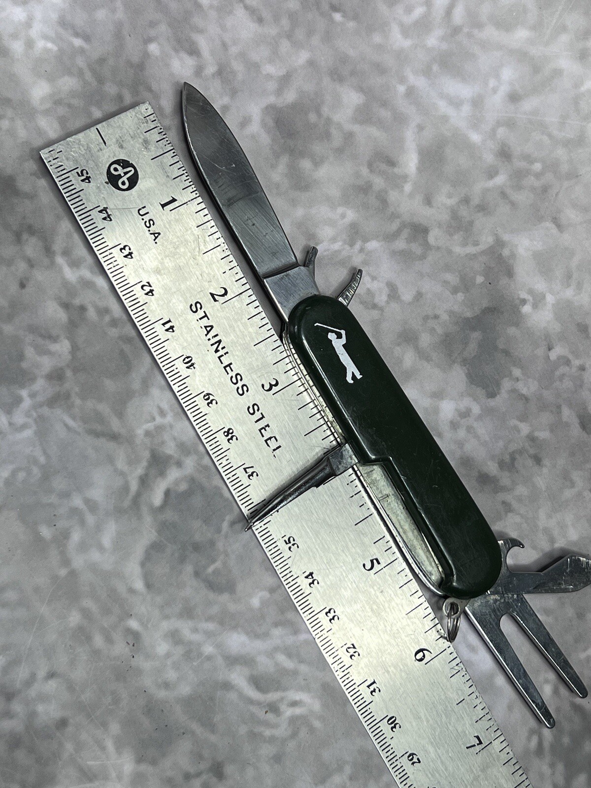 Vintage Golf Green Multi Tool Pocket Tactical Camping Folding Army Knife 1704