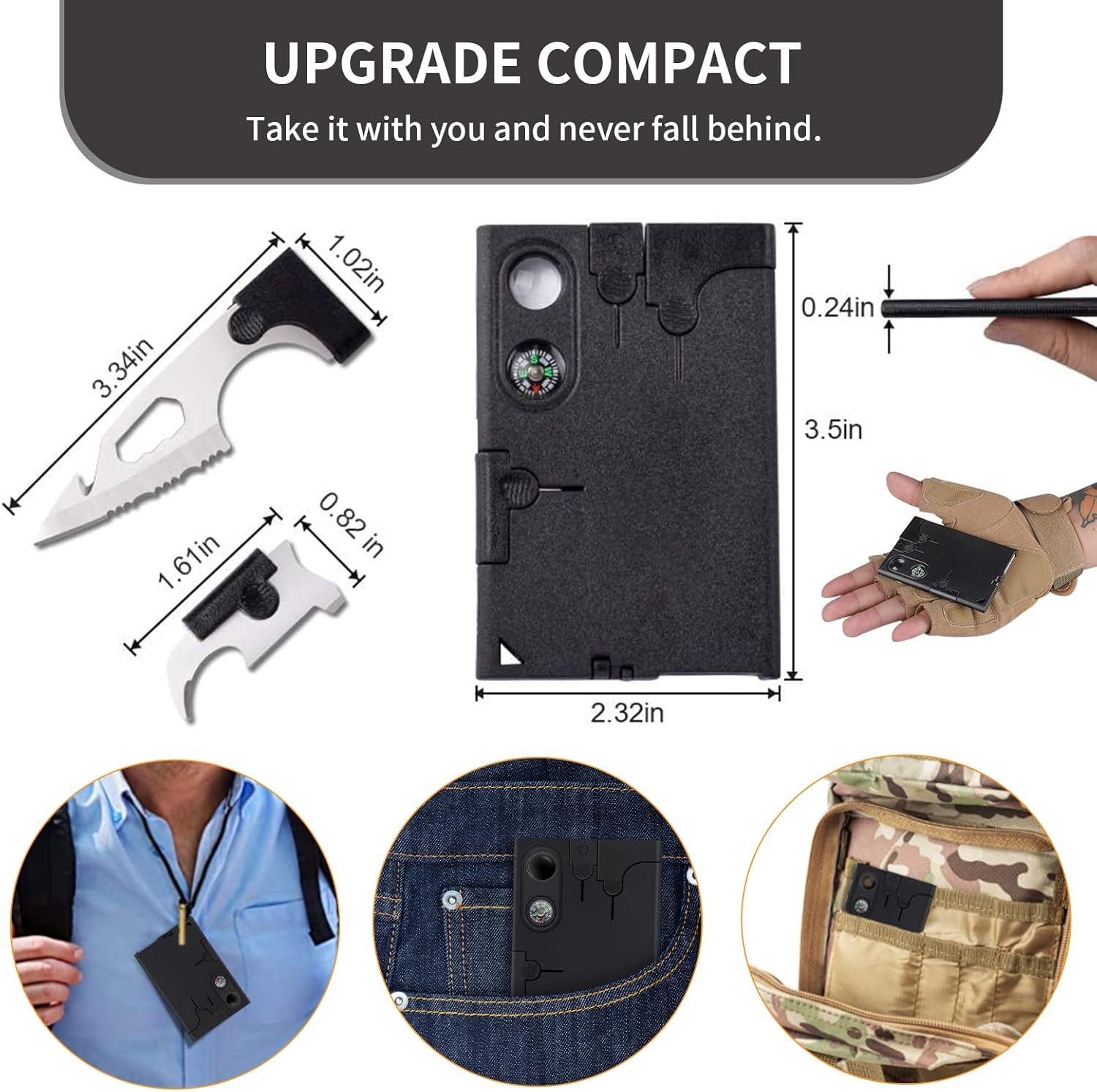 Credit Card Tool Multitool, Christmas Stocking Stuffers 18 in 1 Cool Gadgets, Us