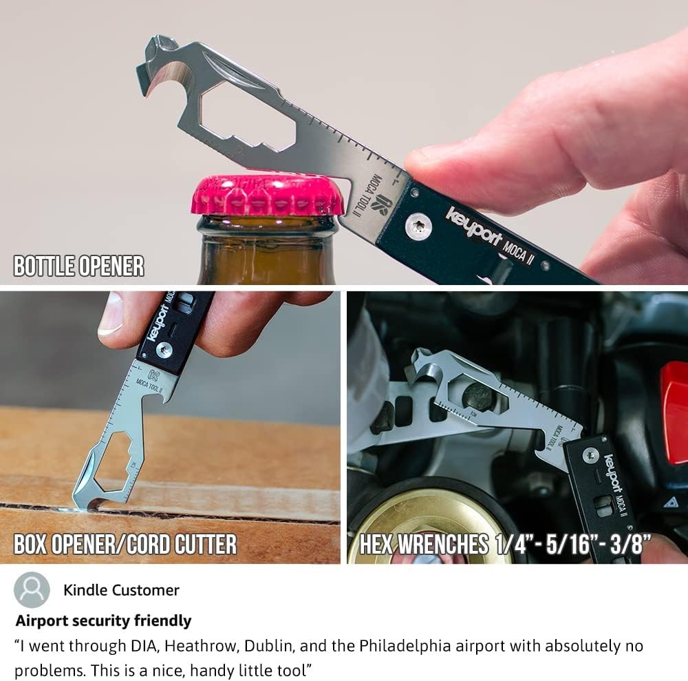 Compact 11-in-1 Keychain Multitool W/ Pocket Clip & ParaPull Bottle Opener Box