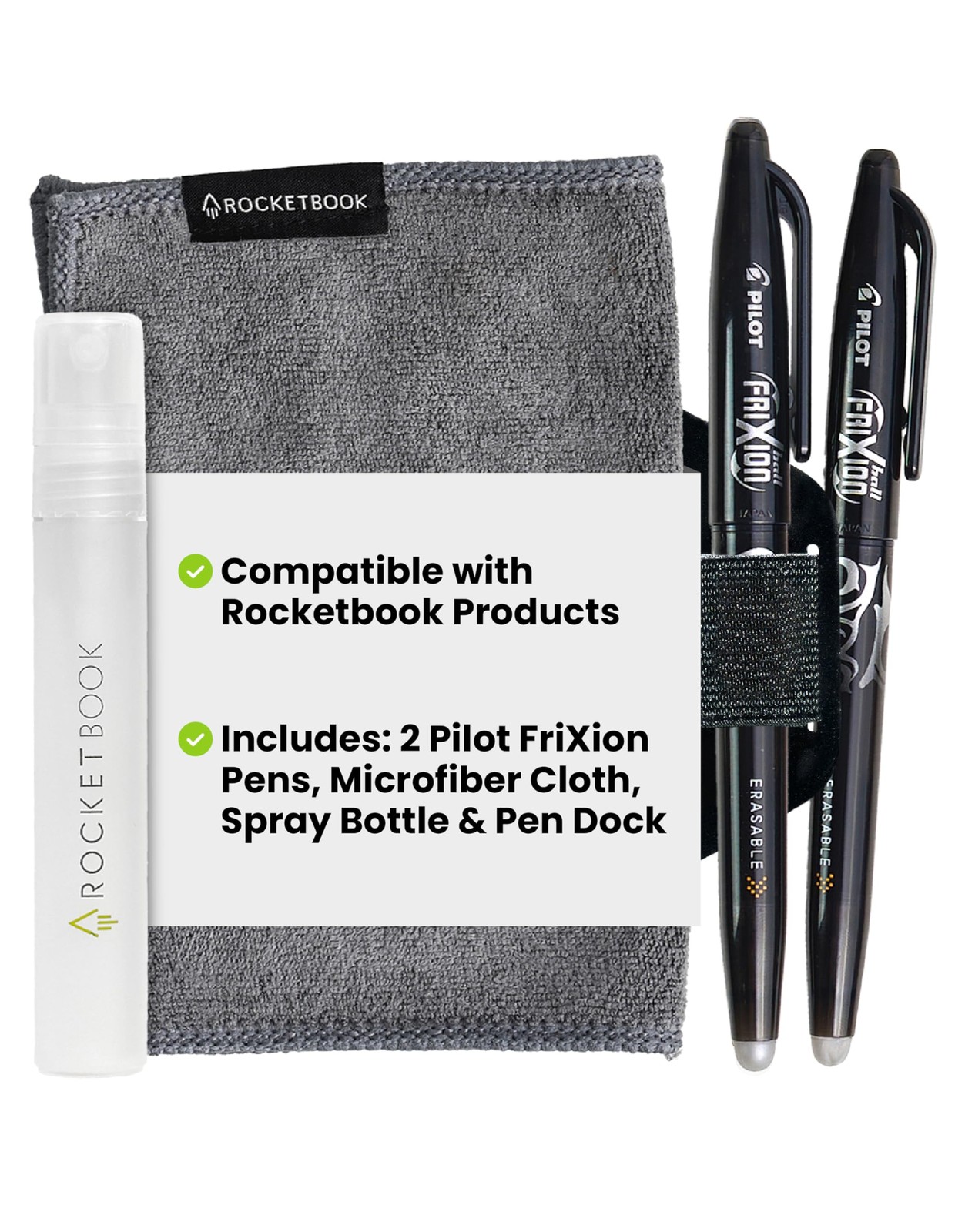 Accessory Kit – Complete Set with 2 FriXion Gel Pens, Spray Bottle, Microfibe…