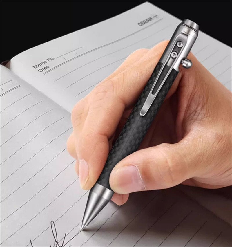 EDC Bolt Pen Pocket Tool Carbon Fiber Pen +13 Refills Outdoor Multi Tools